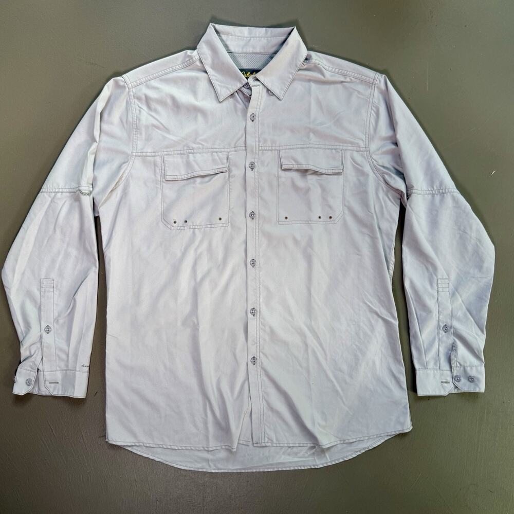 Cabela’s 4MOST Fishing Shirt LARGE Outdoor Hiking Performance Vented Gray